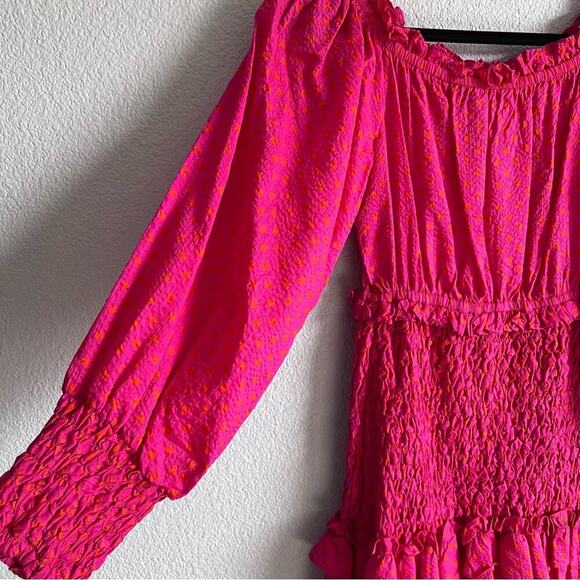 Alexis Marilena Smocked Off-Shoulder Blouson-Sleeve Dress - Picture 4 of 11